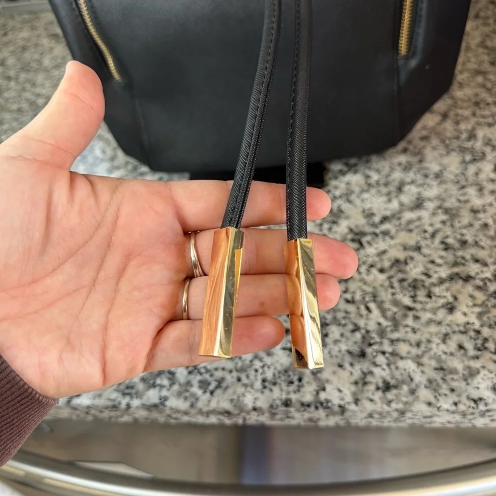 Brand New With Tags Black Backpack with Gold Accents